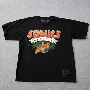 Mitchell Ness Seattle Sonics Hardwood Classics TShirt XL Black NBA Basketball